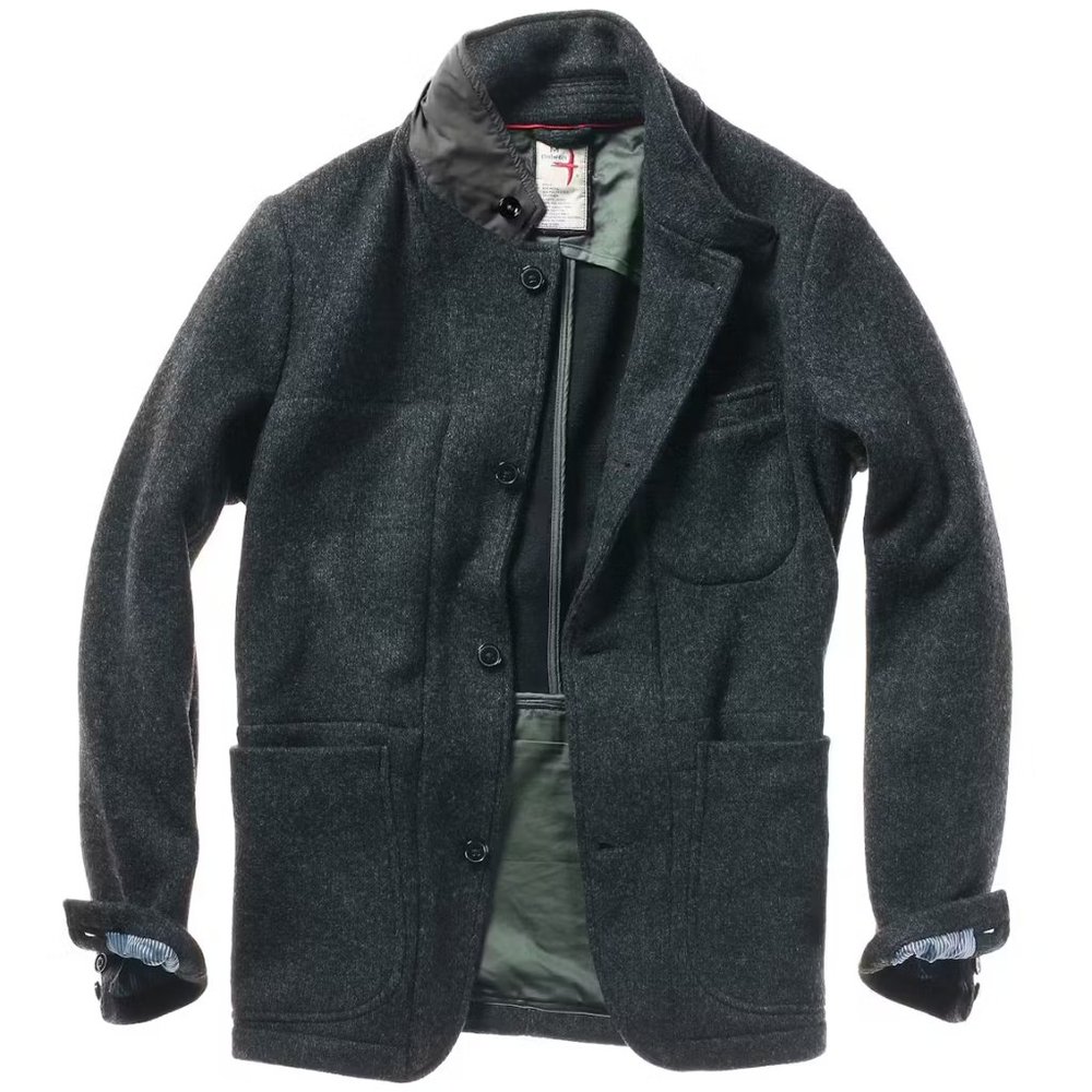 Relwen Marled Sweater Blazer Small Dark Charcoal